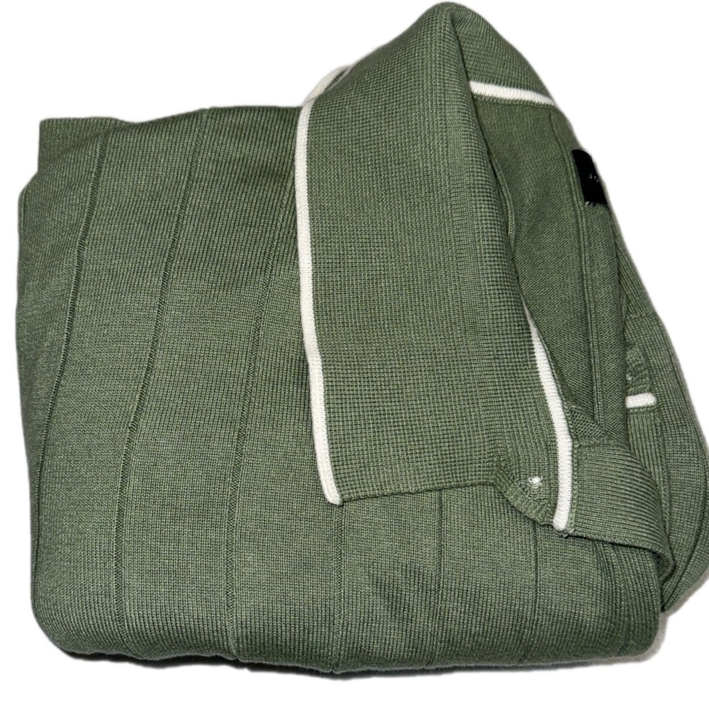 Joseph Abboud Modern Fit Ribbed Button-Up Shirt Men’s 3X Green Short Sleeve - Picture 4 of 7